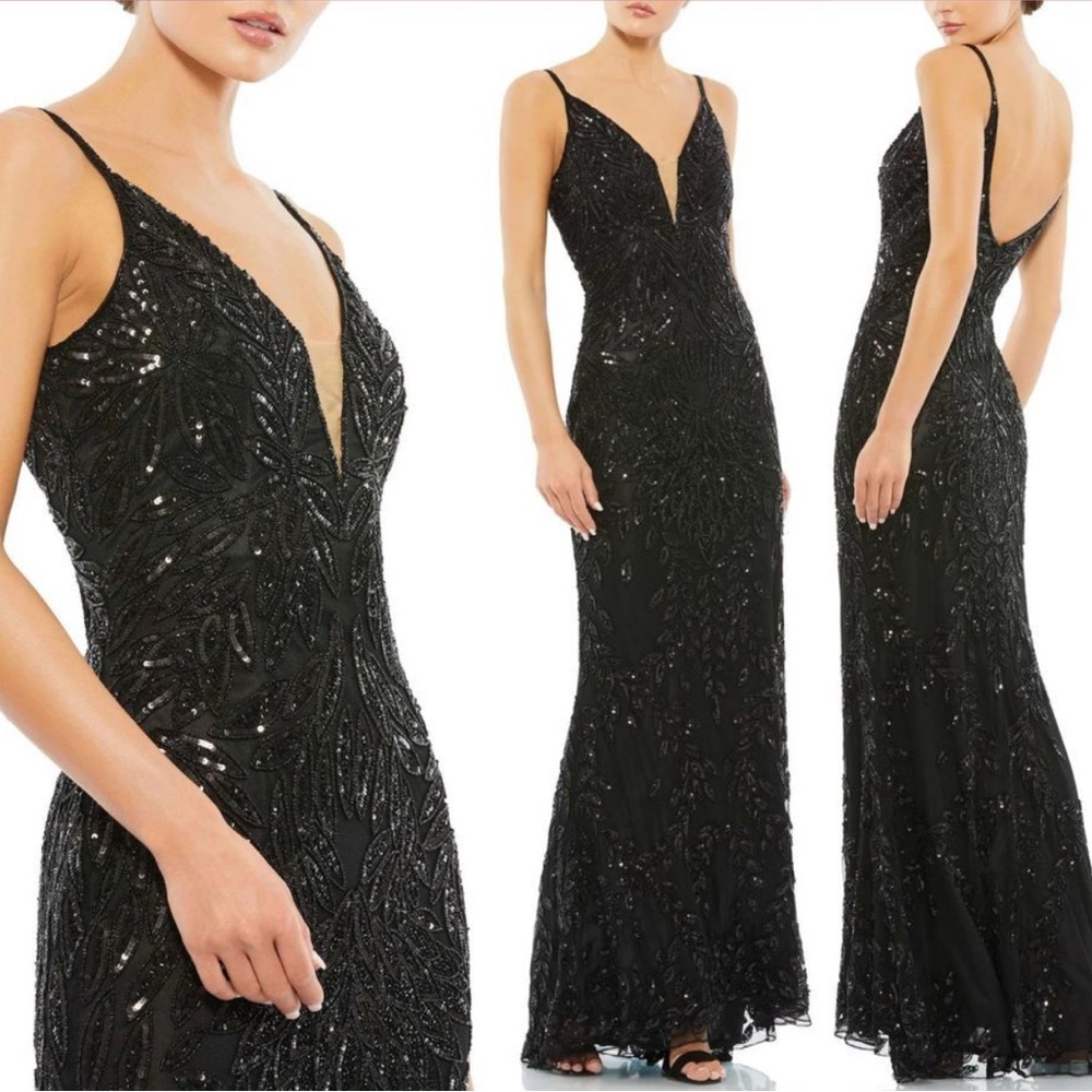 Elegant Black Mac Duggal Evening Gown